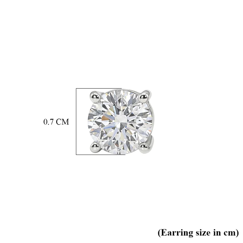 LUXURIANT 2,11 ct. 100 Facetten GH Labor Diamant Ohrringe, 925 Silber rhodiniert