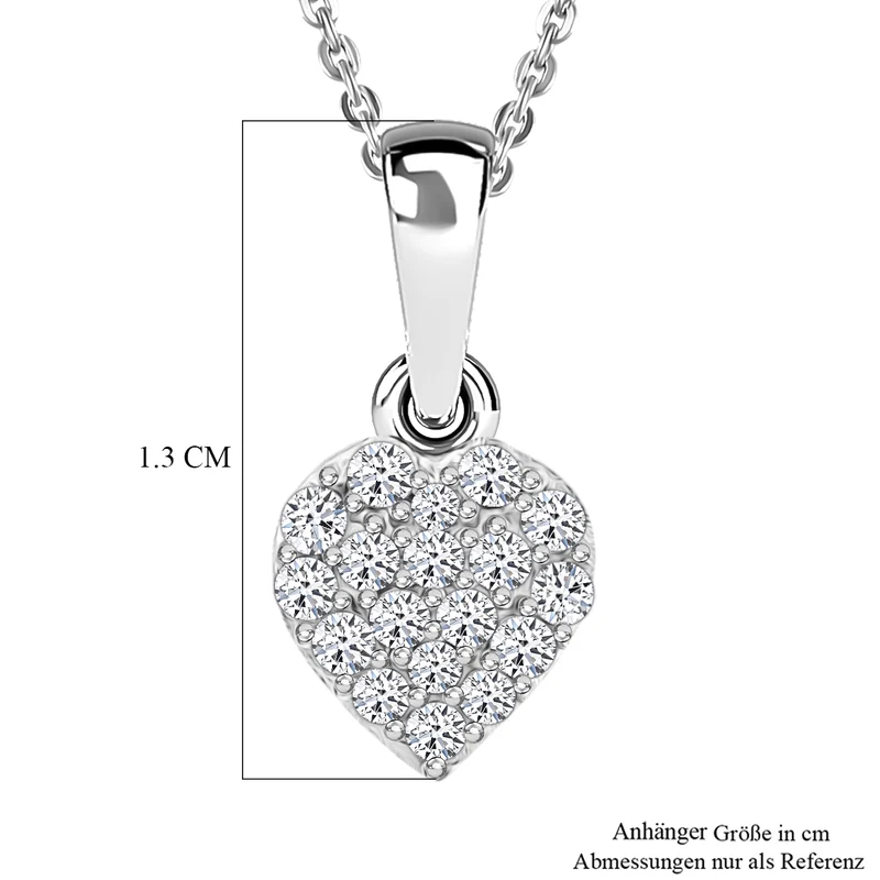 LUXURIANT DIAMOND - Lab Grown Diamant SI-GH Schmuckset ca. 50 cm 925 Silber Rhodiniert ca. 0.15 ct