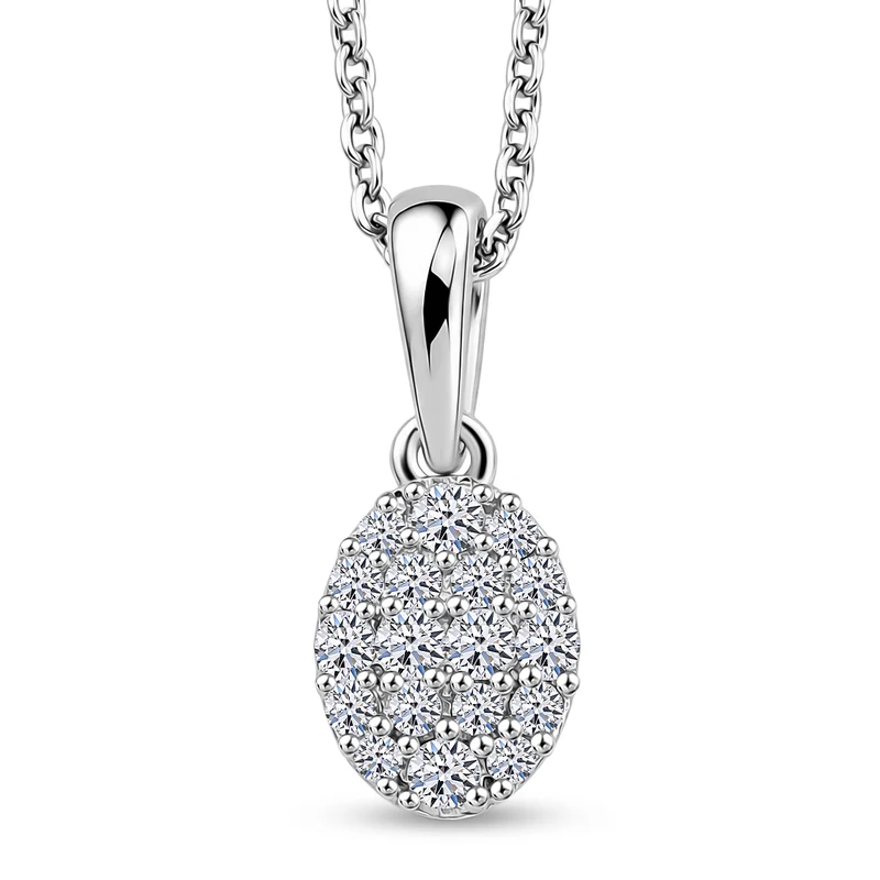 LUXURIANT DIAMOND - Lab Grown Diamant SI-GH Schmuckset ca. 50 cm 925 Silber Rhodiniert ca. 0.15 ct