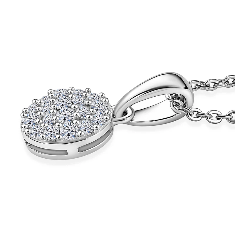 LUXURIANT DIAMOND - Lab Grown Diamant SI-GH Schmuckset ca. 50 cm 925 Silber Rhodiniert ca. 0.15 ct