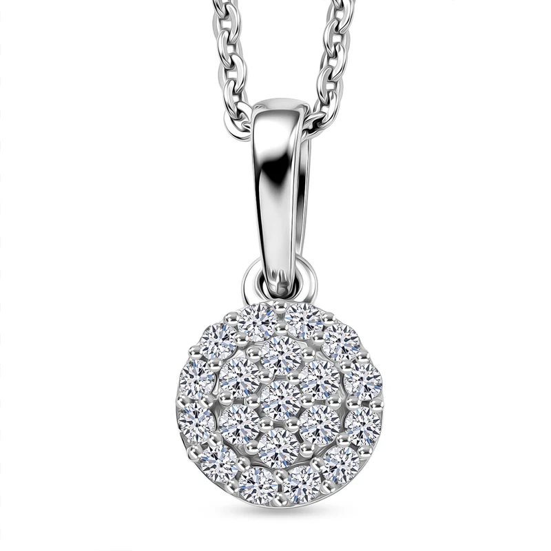 LUXURIANT DIAMOND - Lab Grown Diamant SI-GH Schmuckset ca. 50 cm 925 Silber Rhodiniert ca. 0.15 ct