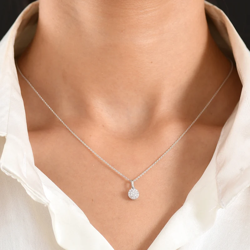 LUXURIANT DIAMOND - Lab Grown Diamant SI-GH Schmuckset ca. 50 cm 925 Silber Rhodiniert ca. 0.15 ct