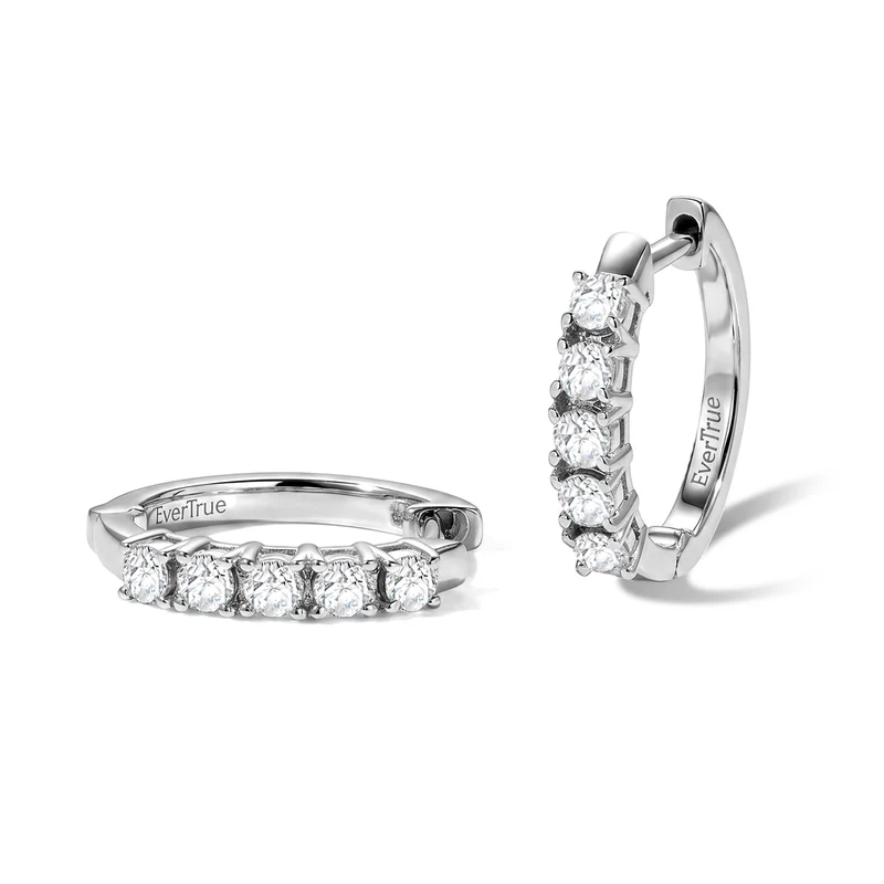 EVER TRUE Weißer Diamant Ohrringe Nickelfreies Messing ca. 0,05 ct.