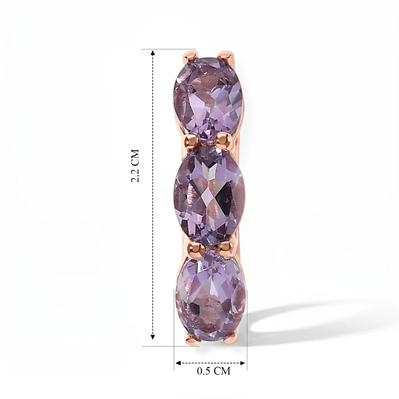 EverTrue Rose De France Amethyst Trilogie Ohrringe, 950 Kupfer rosévergoldet - 4,27 ct.