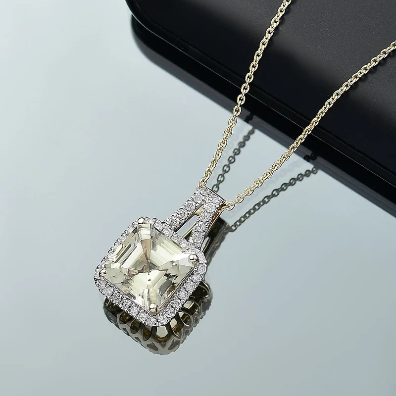 LUXORO AAA Turkizit, Weißer Diamant AGI zertifiziert Schmuckset (10-15 Werktage Lieferzeit) ca. 50 cm 585 Gold ca. 3.78 ct
