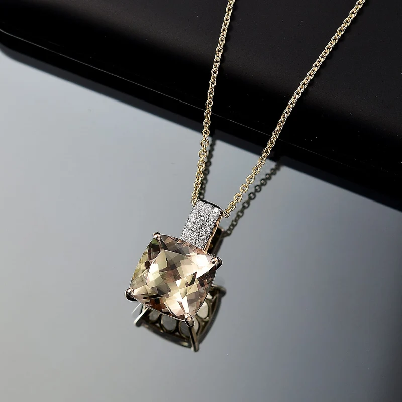 LUXORO AAA Turkizit, Weißer Diamant AGI zertifiziert Schmuckset (10-15 Werktage Lieferzeit) ca. 50 cm 585 Gold ca. 5.04 ct