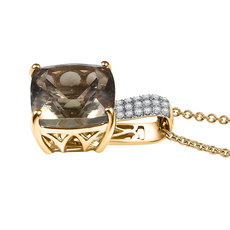 LUXORO AAA Turkizit, Weißer Diamant AGI zertifiziert Schmuckset (10-15 Werktage Lieferzeit) ca. 50 cm 585 Gold ca. 5.04 ct