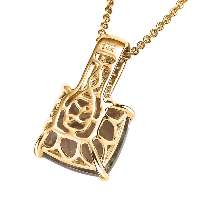 LUXORO AAA Turkizit, Weißer Diamant AGI zertifiziert Schmuckset (10-15 Werktage Lieferzeit) ca. 50 cm 585 Gold ca. 5.04 ct
