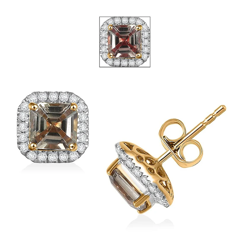 LUXORO AAA Turkizit, Weißer Diamant AGI zertifiziert Ohrringe 585 Gold (10-15 Werktage Lieferzeit) ca. 2.36 ct