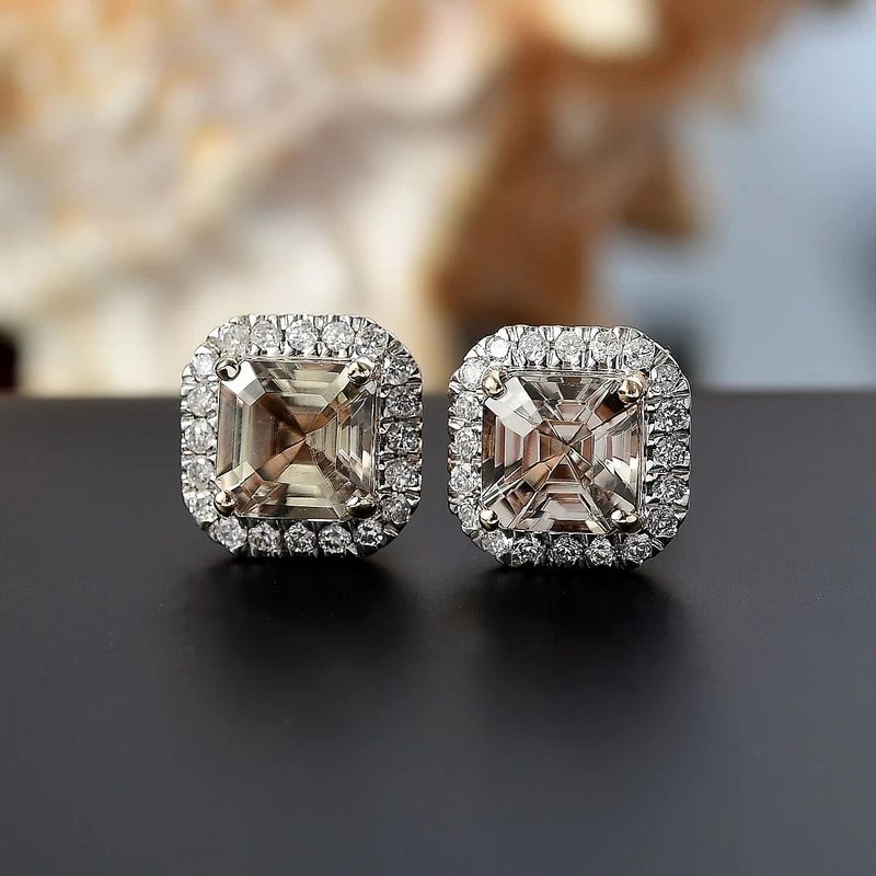 LUXORO AAA Turkizit, Weißer Diamant AGI zertifiziert Ohrringe 585 Gold (10-15 Werktage Lieferzeit) ca. 2.36 ct
