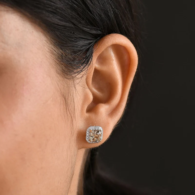 LUXORO AAA Turkizit, Weißer Diamant AGI zertifiziert Ohrringe 585 Gold (10-15 Werktage Lieferzeit) ca. 2.36 ct