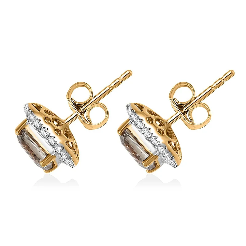LUXORO AAA Turkizit, Weißer Diamant AGI zertifiziert Ohrringe 585 Gold (10-15 Werktage Lieferzeit) ca. 2.36 ct