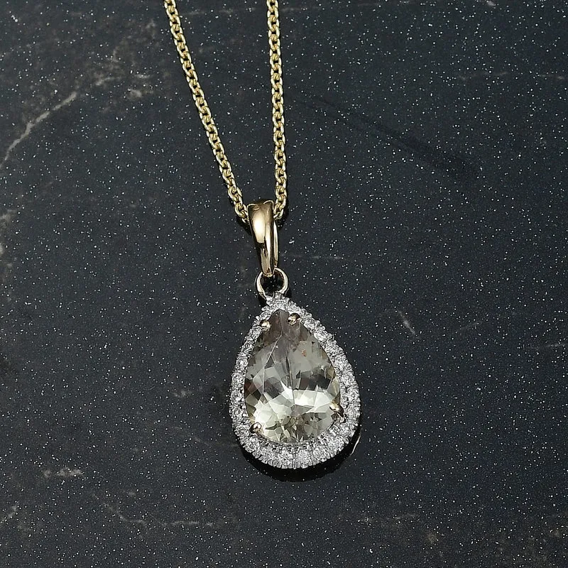 LUXORO AAA Turkizit, Weißer Diamant AGI zertifiziert Schmuckset (10-15 Werktage Lieferzeit) ca. 50 cm 585 Gold ca. 2.55 ct