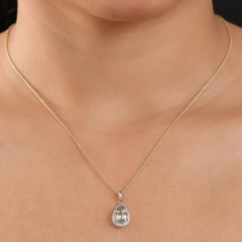 LUXORO AAA Turkizit, Weißer Diamant AGI zertifiziert Schmuckset (10-15 Werktage Lieferzeit) ca. 50 cm 585 Gold ca. 2.55 ct