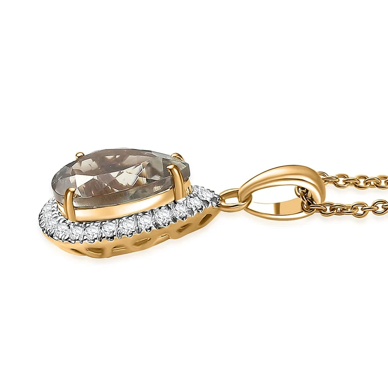 LUXORO AAA Turkizit, Weißer Diamant AGI zertifiziert Schmuckset (10-15 Werktage Lieferzeit) ca. 50 cm 585 Gold ca. 2.55 ct