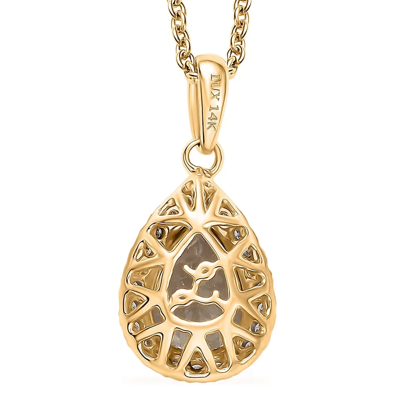 LUXORO AAA Turkizit, Weißer Diamant AGI zertifiziert Schmuckset (10-15 Werktage Lieferzeit) ca. 50 cm 585 Gold ca. 2.55 ct