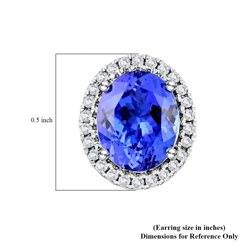 LUXORO AAA Tansanit, Weißer Diamant AGI zertifiziert Ohrringe 585 Gold (10-15 Werktage Lieferzeit) ca. 3.75 ct