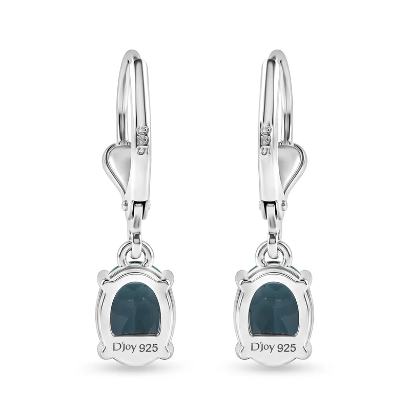 D'Joy London Blau Topas Ohrringe 925 Silber Rhodiniert ca. 1,96 ct.