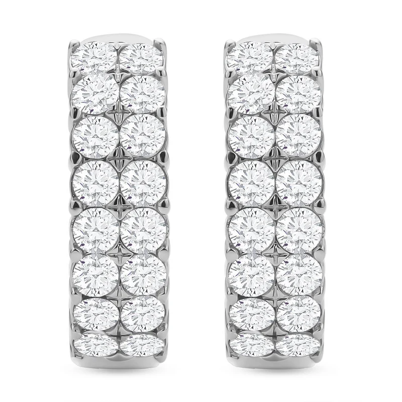 Weiße Kristall Ohrringe, 316L Edelstahl 10.00 ct