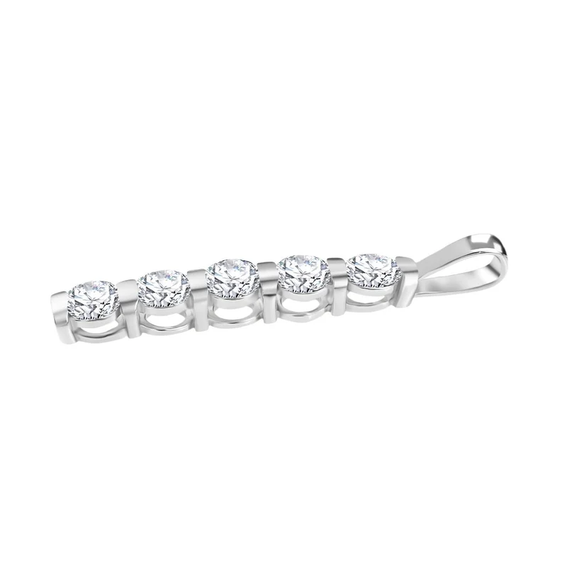 2er Set - Moissanit Anhänger und Ring, 925 Silber vergoldet, Größe (20.00), ca. 2,26 ct.