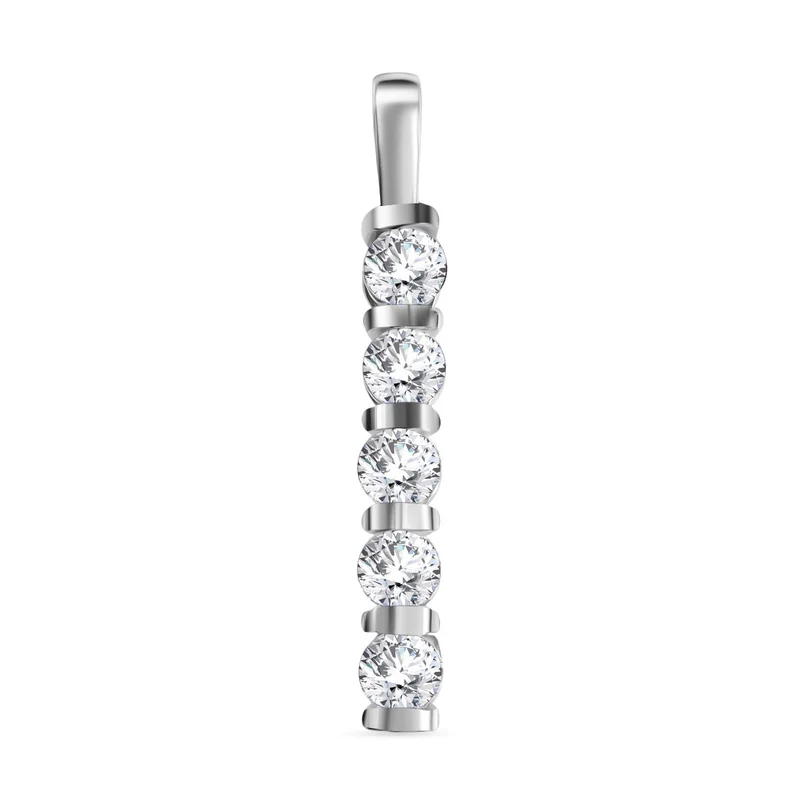 2er Set - Moissanit Anhänger und Ring, 925 Silber vergoldet, Größe (20.00), ca. 2,26 ct.
