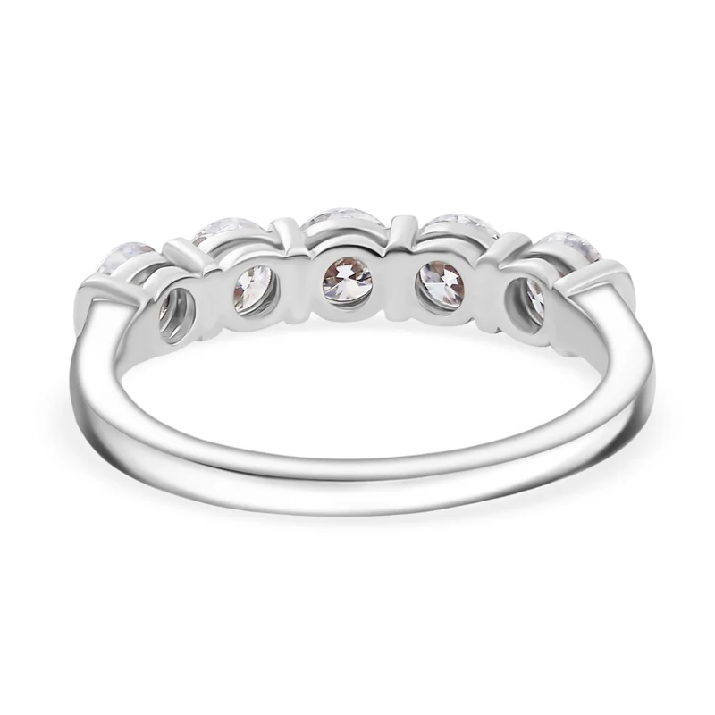 2er Set - Moissanit Anhänger und Ring, 925 Silber vergoldet, Größe (20.00), ca. 2,26 ct.