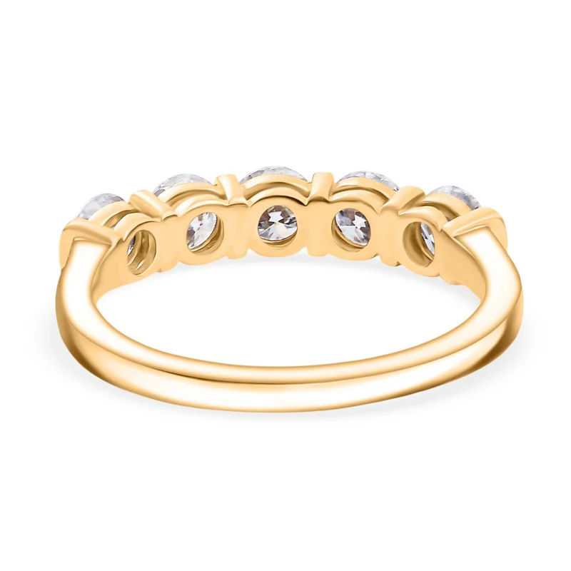 2er Set - Moissanit Anhänger und Ring, 925 Silber vergoldet, Größe (20.00), ca. 2,26 ct.