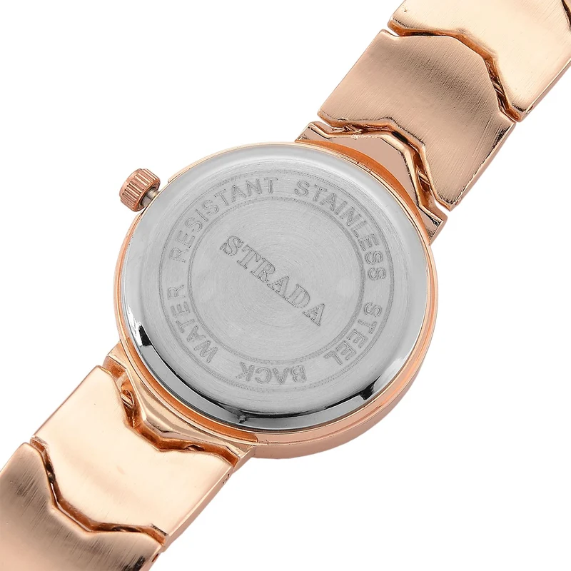 STRADA - Japanisches Uhrwerk, Burgunder Zifferblatt mit goldplattiertem Alloy Armband, 20 cm