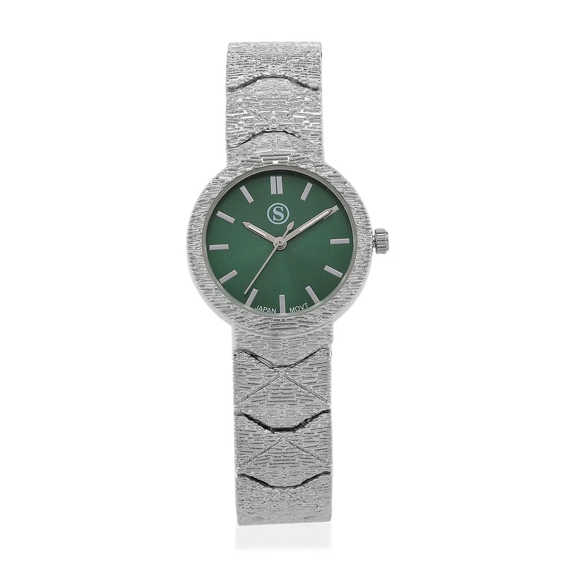 STRADA - Japanisches Uhrwerk, Burgunder Zifferblatt mit goldplattiertem Alloy Armband, 20 cm