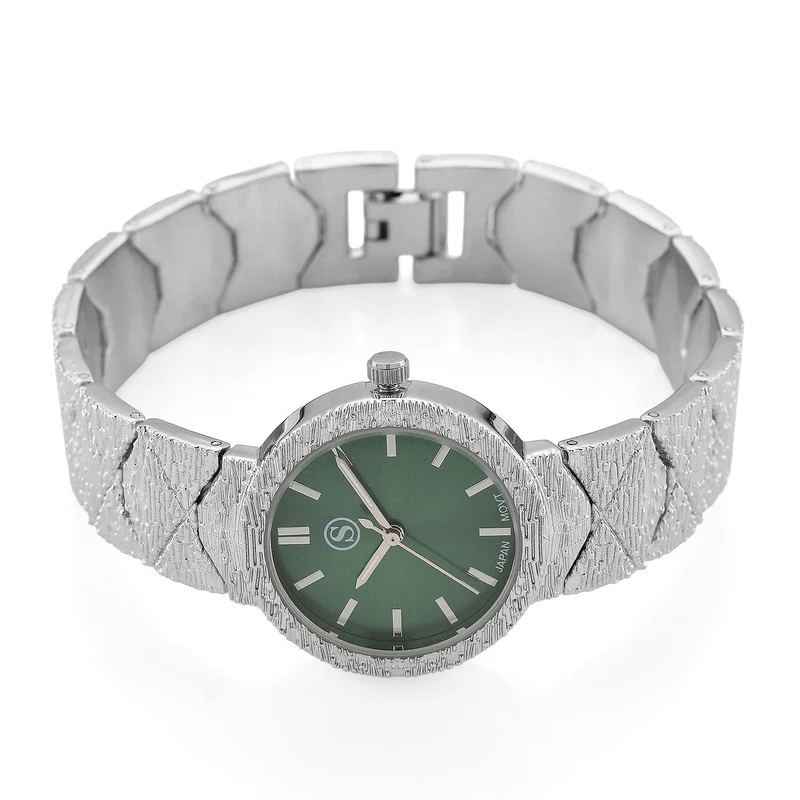 STRADA - Japanisches Uhrwerk, Burgunder Zifferblatt mit goldplattiertem Alloy Armband, 20 cm