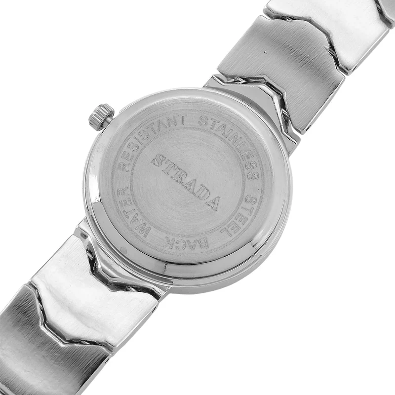 STRADA - Japanisches Uhrwerk, Burgunder Zifferblatt mit goldplattiertem Alloy Armband, 20 cm