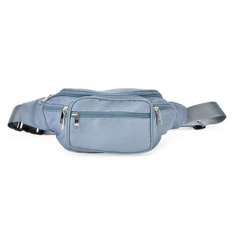 Gürteltasche mit RFID-Schutz, Nylon, 6 Reißverschlussfächer, Schnellverschluss, verstellbarer Schultergurt, Größe 37x10x13,5?cm, marineblau