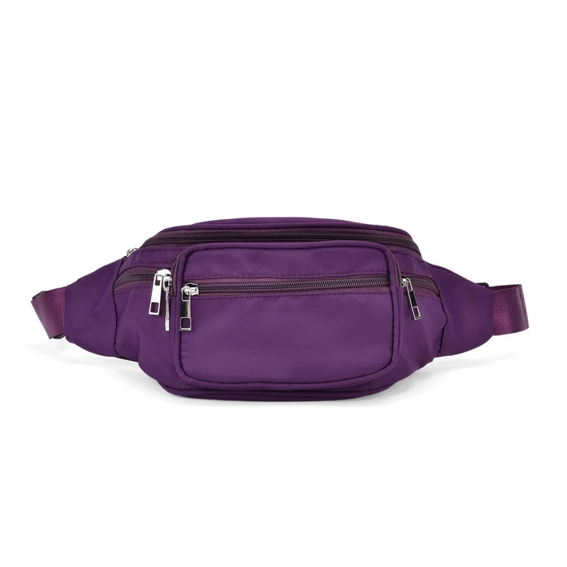 Gürteltasche mit RFID-Schutz, Nylon, 6 Reißverschlussfächer, Schnellverschluss, verstellbarer Schultergurt, Größe 37x10x13,5?cm, marineblau