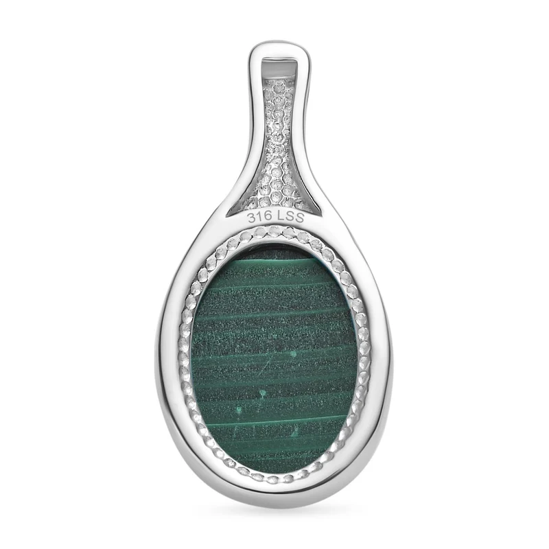 Malachit Schmuckset 316L Edelstahl ca. 30.00 ct