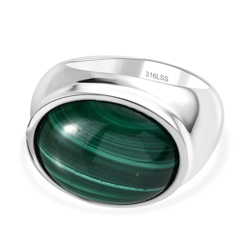Malachit Schmuckset 316L Edelstahl ca. 30.00 ct