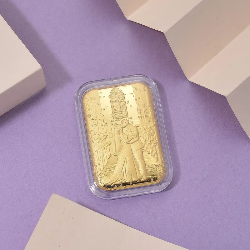 EXKLUSIVES GESCHENK - 999er Goldfolie mit Heiratsantrag-motiv 10mg