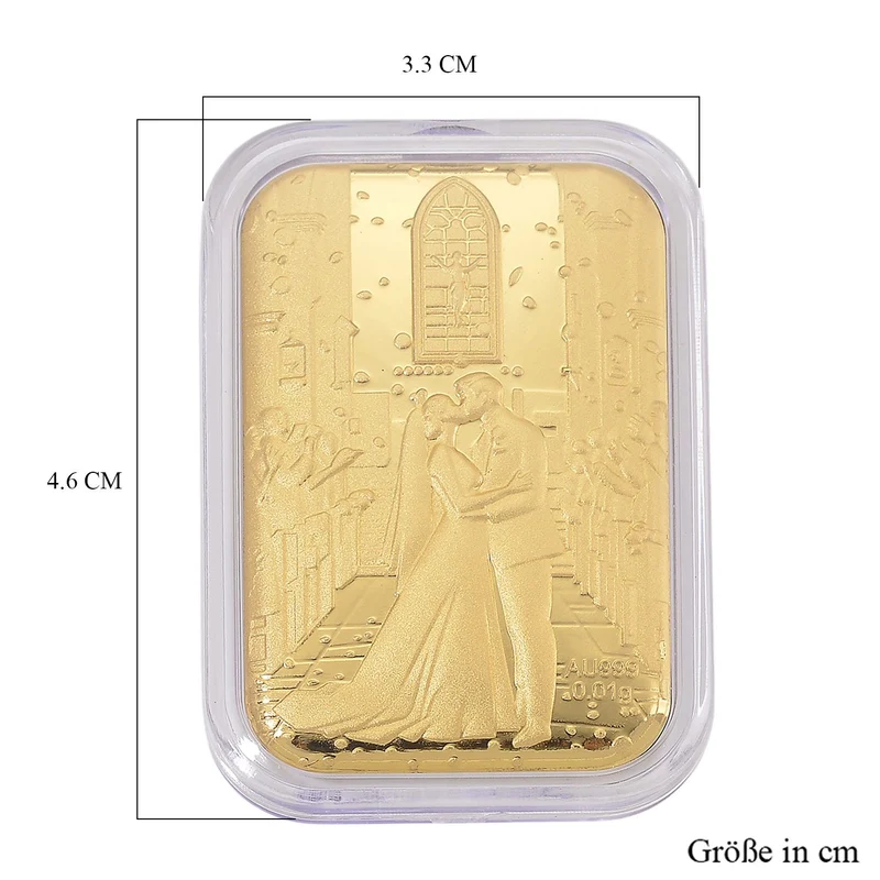 EXKLUSIVES GESCHENK - 999er Goldfolie mit Heiratsantrag-motiv 10mg
