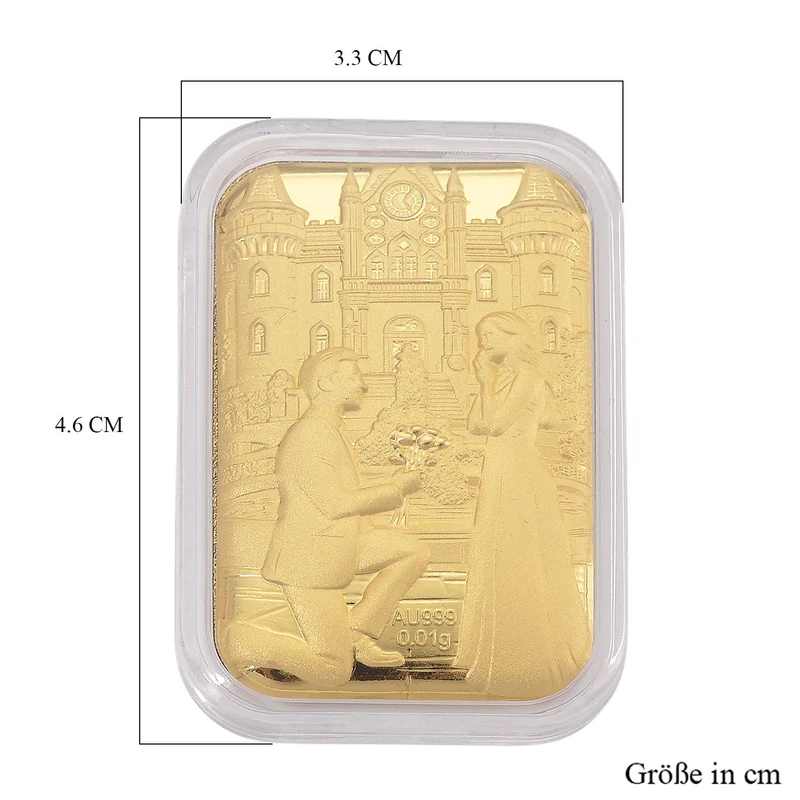 EXKLUSIVES GESCHENK - 999er Goldfolie mit Heiratsantrag-motiv 10mg