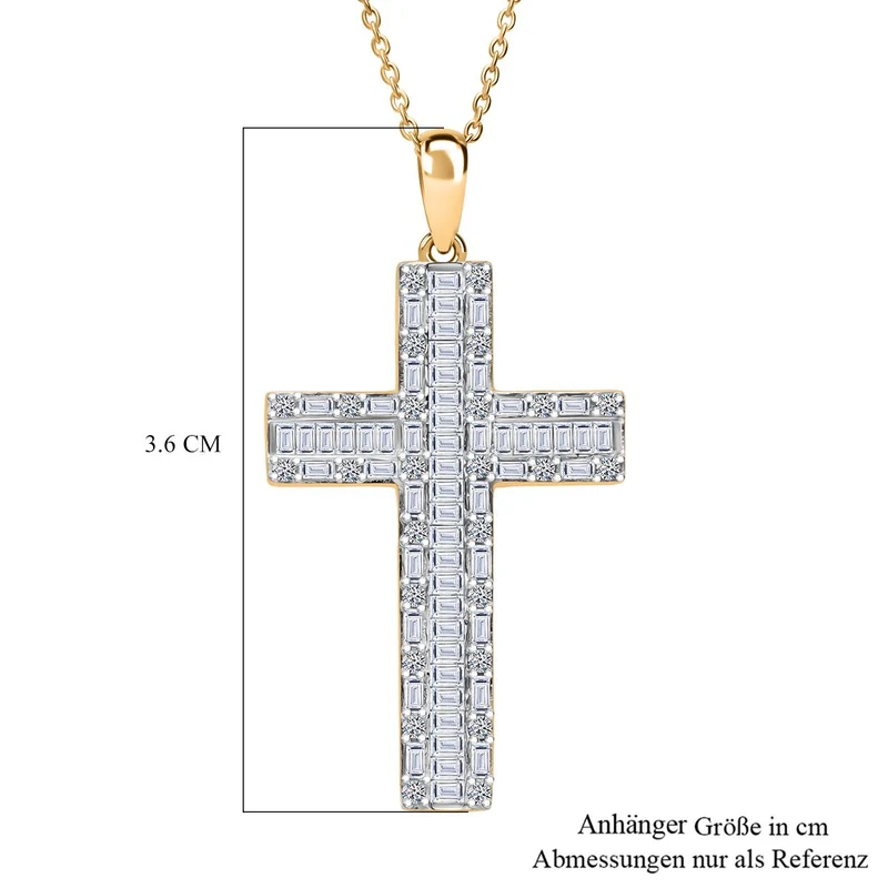 LUXURIANT DIAMOND - Lab Grown Diamant SI-GH SGL zertifiziert Anhänger mit Kette, ca. 50 cm, 925 Silber rhodiniert ca. 1.00 ct