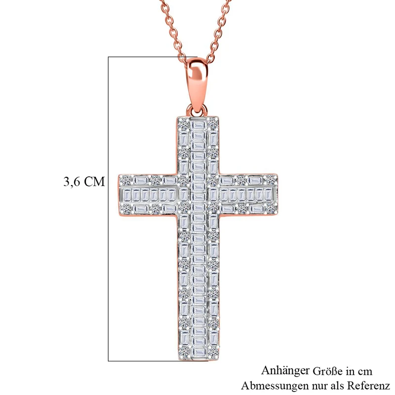LUXURIANT DIAMOND - Lab Grown Diamant SI-GH SGL zertifiziert Anhänger mit Kette, ca. 50 cm, 925 Silber rhodiniert ca. 1.00 ct