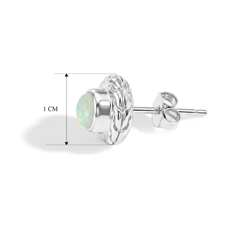 D'Joy AA Natürlicher, äthiopischer Welo Opal Ohrringe 925 Silber ca. 0.66 ct