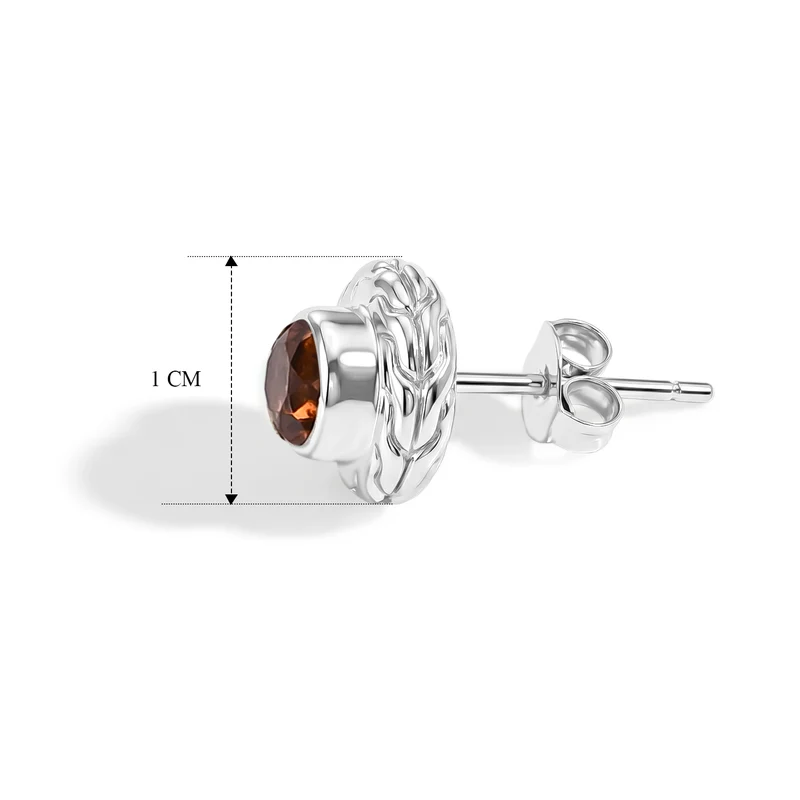 D'Joy AA Hessonit Granat Ohrringe 925 Silber ca. 1.25 ct