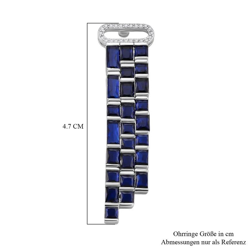 Weißer Zirkonia, Glas Ohrringe, Nickelfreies Messing, Silberfarben