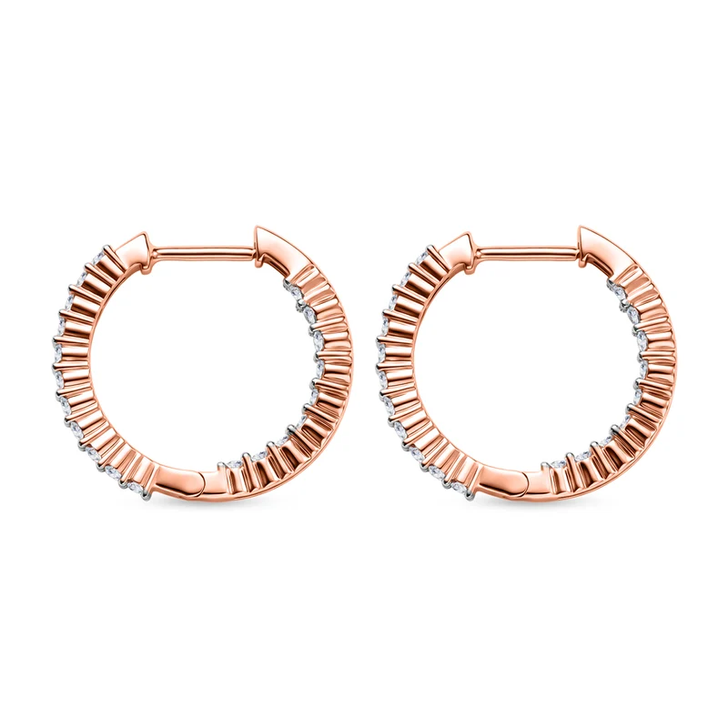LUXURIANT 1 ct. SI-GH Labor Diamant Ohrringe, 925 Silber 750 Roségold Vermeil