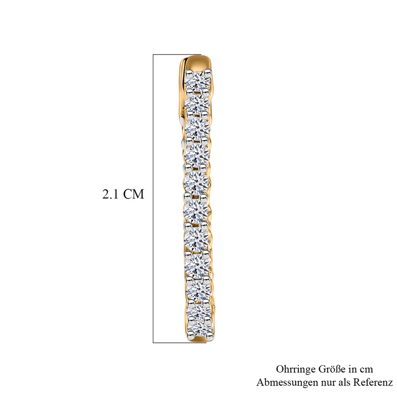 LUXURIANT 1 ct. SI-GH Labor Diamant Ohrringe, 925 Silber 750 Roségold Vermeil