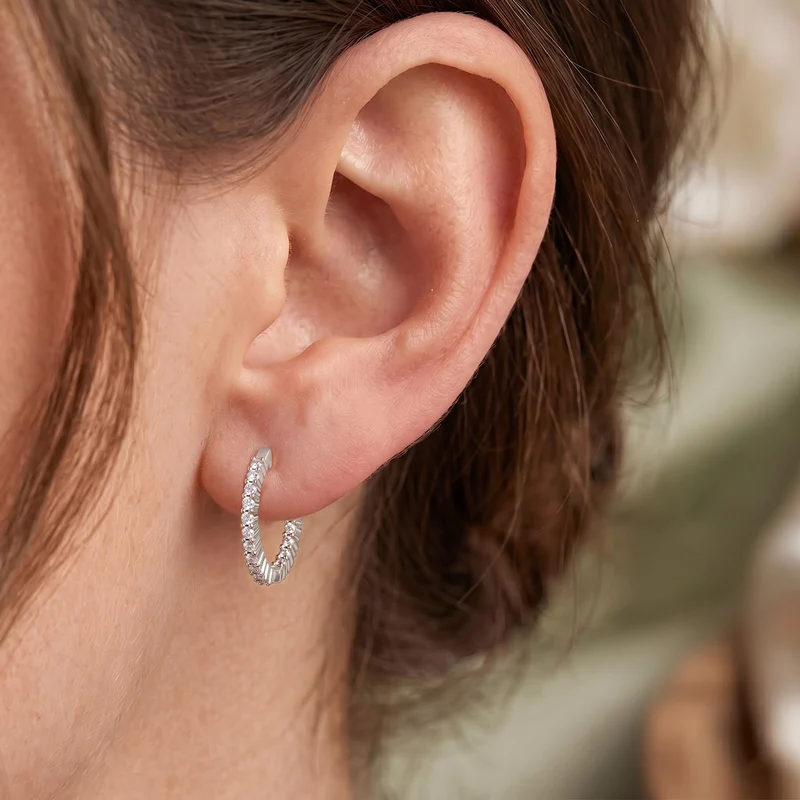 LUXURIANT 1 ct. SI-GH Labor Diamant Ohrringe, 925 Silber 750 Roségold Vermeil