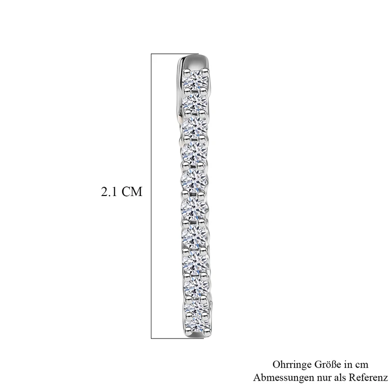 LUXURIANT 1 ct. SI-GH Labor Diamant Ohrringe, 925 Silber 750 Roségold Vermeil