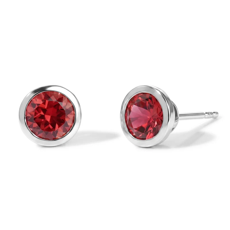 D'Joy Lab Grown Padparadscha-Saphir Ohrringe 925 Silber 750 Gelbgold vermeil ca. 2.19 ct