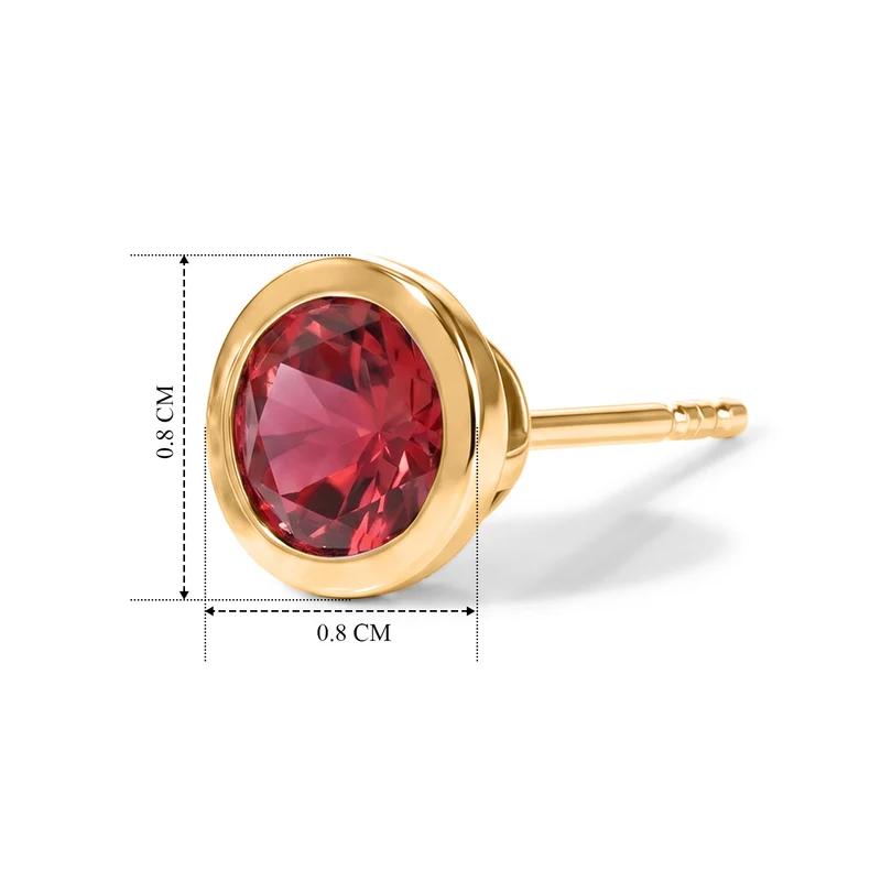 D'Joy Lab Grown Padparadscha-Saphir Ohrringe 925 Silber 750 Gelbgold vermeil ca. 2.19 ct
