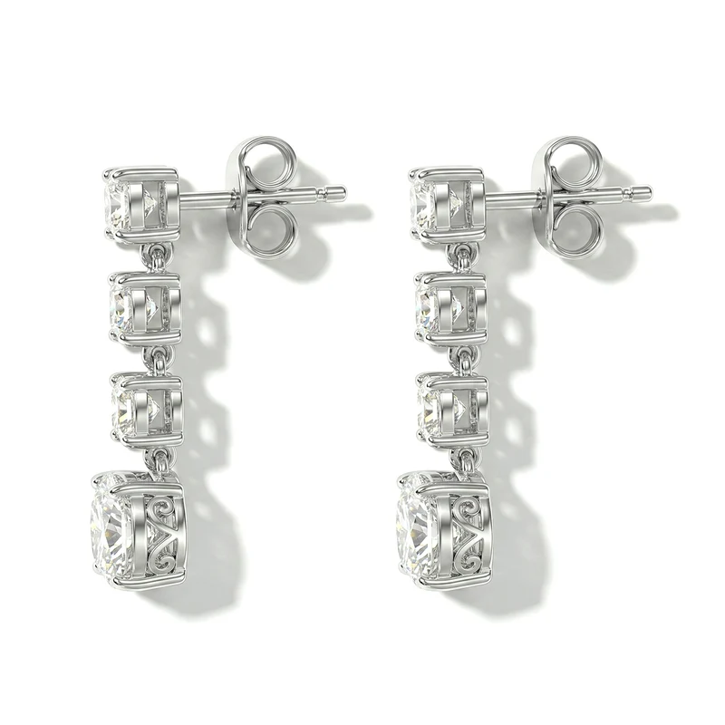 D'Joy Moissanit Ohrringe 925 Silber Rhodiniert ca. 2.82 ct